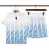 Дизайнерская рубашка Мужские шорты и футболка набор мужской набор модная кокосовая пальмовая печата