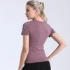 Chemises actives à séchage rapide Vêtements Femmes Yoga Top High Elasticity For Soft Breathable Sweat Absorption T-shirt