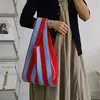 Shoulder Bags Striped Knitted One Portable Back Pericardium 2024 Women's Handbag Trendy