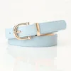 Belts Retro Women Belt Fashion Round Buckle Simple Style Leather Adjustable Needle Pants Waistband