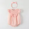 zomermeisjes roze rompers baby pasgeboren kleding met baby pasgeboren romper kostuum overalls kleding jumpsuit kinderen bodysuit voor baby's outfit w7md#