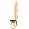 Titulares de vela montados na parede Luxo de luxo de folha dourada suspensa decoração vintage Stands Candlestick de ferro