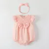 Girls Summer Rompers rosa vestiti neonati per neonati con neonato per pagliaggio costume turisti tute tute per bambini per bambini vestito C12Z#