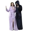 Thuiskleding Herfst Winterpaar Hooded flanel Nachthowns Dikkerden uitgestrekt Bathrobe Men's Dames Coral Velvet Pyjamas Soft Nightwear