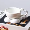 Canecas de café cerâmica com bandeja Copos de leite de chá de café expresso 160 ml Creative Nordic Drinkware Latte Mug Gifts for Friend