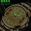 Swiss original automatic mechanical watch waterproof watch mens luminous wrist watch double calendar diamond leisure watch