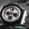 Herren AP Armband Uhr Royal Oak Offshore 26400 Durchmesser 44 mm Ein schwer zu findender weißer Hintergrund Schwarz Timingplatte Panda Noodle Komplettes Set