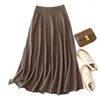 Skirts Masigoch Autumn Winter Thick Fashion Luxury Cashmere Knitted Skirt
