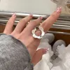 Cluster Rings 925 Sterling Silver Flower Open Ring for Women Girl Simple Fashion Hollow out Design Jewelry Party Gift Drop Drop