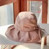 Bérets Light Thin Fisherman Hat Ins Sunshade Wide Brim Beach Bow Bow Color Color Basin Summer