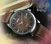 Три Stiches Simple Dial Mens Watching Quartz Movement Automatic Date Leather ремешки набор шнек суперподобный президент Bracelet Fashion Business Начатые часы.