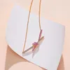 Designer Brand Twisted Knot Collier pour les femmes Luxury Luxury et Niche Rose Gold Bow Collarbone Chain Pure Silver Pink Smile Trend