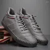 Casual schoenen mannen pu leer zacht comfortabel veter platte loafer zwart grijs mannelijke wandel sneakers zapatillas hombre