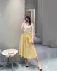 Vestidos casuales básicos diseñador shenzhen nanyou high grod miu casera de primavera/edad de verano reduciendo el estilo rural cintura de encaje de la cintura lateral diseño de algodón de algodón puro media falda 37J