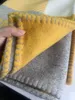 Grosso de lã grossa H amarelo de cobertor bege cobertor e almofada de tamanho grande