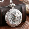 Pocket Uhren einzigartige Steampunk -Skelett Cartoon Maus Mehanical Pocket FOB Kette Hand Wind Mechanische Herren Damen ES mit Kette L240402