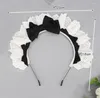 Party Supplies Japanese Lolita Ruffled Lace Sweet Bowknot Gothic French Maid pannband Anime Cosplay Costume Hair Band C1020