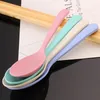 Dinnerware Sets 10Pcs Tableware Wheat Straw Rice Ladle 4 Colors Children Soup Spoon Meal Dinner Scoops Kitchen Supplies Cooking Tool