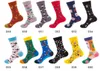 Масляная живопись Жаккард Дышающие носки мужские/женские носки средней длины модные европейские/американские творчество Абстрактная ретро -пара спортивные носки для отдыха