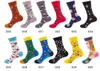 Peinture à l'huile jacquard chaussettes respirantes pour hommes / femmes à la mode des chaussettes à la mode européenne / américaine de rue