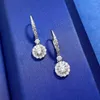 Stud Earrings S925 Silver Round Diamond Flower High End Small And Elegant Versatile Wholesale