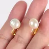 Boucles d'oreilles en peluche à la main White Baroque Pearl 18K Hook Diamond Bridal Clip-on adolescents anniversaire CHANDELIER ART ART EOR CUFF MEN MEN SILT