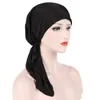 Fashion Muslim Woman Inner Hijabs Hats Turban Head Cap Hat Beanie Ladies Hair Accessories Muslim Scarf Cap Hair Loss 240403