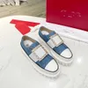 RV Diamond Square Button Gosta de caça inferior 2024 Novo versátil versátil Matsuke Belt Biscuit Biscoit Little White Shoes para Mulheres