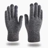 Велосипедные перчатки зимние мужчины вязаные теплые полные пальцы на сенсорный экран Анти-скольжение для бега в походные походы