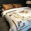 Bedding Sets 100S Egyptian Cotton High Quality Home Textile Printed 4pcs Pillowcase Sheets Set Adult Level Duvet Cover #s