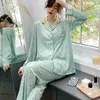 Vêtements à domicile à manches longues Loungewearwear Nightwear Plaid 2pcs Vêtements de sommeil Femmes Pyjamas Sleet Satin Sorme Set Intime Lingerie