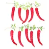 Decorative Flowers 2 Strings Simulation Red Long Pepper Farm Vegetable Ornament Realistic Pendant Fake Lanyard Decor Pepperoncini Hanging