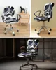 Couvre-chaise Géométrie Navy Grey Elastic Failchair Computer Hover Stretch Rovible Office Office Scecover Living Room Silt Split