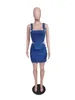 Work Dresses 2 Piece Outfit Set Women Denim Y2k Strapless Strap Top And Mini Skirt Skinny Sexy Elegant Wholesale Drop