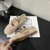 Pantoufles élégantes mary janes chaussures de chaussures femmes Black Boucle Boucle peu profonde ballet décontracté dames printemps automne réalité laine de laine 2024