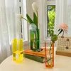 Vaser 11stylar halvt transparent geometrisk form blomma konst hydroponisk flaska akryl vardagsrum bröllop skrivbord dekoration