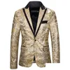 Mäns kostymer blazers mens luclesam män paljett blazer modeparty glans genomborrad krage en knapp kostym jacka scenprestanda c dhw9b