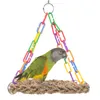 Andra fågelförsörjningar Straw Woven Swing Parrot Cage Hanging Plaything for Parakes cockatiels