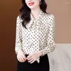 Blouses pour femmes 2024 Spring et automne Shirt à pois