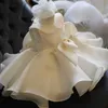 Girl's Dresses IYEAL Egant Flower Baby Girls Baptism Dress For Eid Chidren Princess Kids Girls Wedding Birthday Party Dresses for 1-10 Years L240402