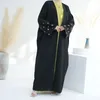 Vêtements ethniques 2024 Ramadan Femmes musulmanes Abayas Four Leaf Clover broderie Batwing Sleeve Open Kimono Dubai Turkish Kaftan Eid