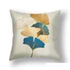 Coussin coussin peint à la main les feuilles de ginkgo polyester court p chaise florale moderne coussins coussins de salon décor lancers oreillers drop déliv