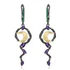 Dangle Earrings Natural Amethyst Women Fashion Gemstone Jewelry Sterling Silver Earring