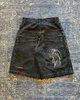 JNCO Shorts Y2K Harajuku Hip Hop Skull Graphic Baggy Denim Shorts