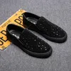 Casual Shoes Men's Summer Black Red Leather Lazy Cool British Style Fashion Sneakers Loafer Men