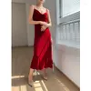 Gelegenheitskleider KARFELY/HONG Kong Style Retro!Schräg geschnitten Schwung Neckseide Samt Kleid Hosentender lang sexy sexy