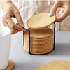 Table Mats Natural Round Wooden Slip Slice Cup Mat 10PC Tea Coffee Mug Drinks Holder For DIY Tableware Decor Placemat