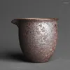 Tekoppar retro vedeldad handgjorda grov keramik rättvis kopp ofargad vattenceremoni avdelare japansk keramik