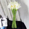 Fleurs décoratives 10pcs Real Touch Calla Lily Bouquet artificiel Heads Wedding Bridal Birthday Christmas Table Home Table Decoration