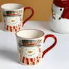 Muggar keramiska snögubbe mugg kontor hem mjölk te frukost kaffe vintage söt handtag kopp julklapp till vän kawaii drinkware